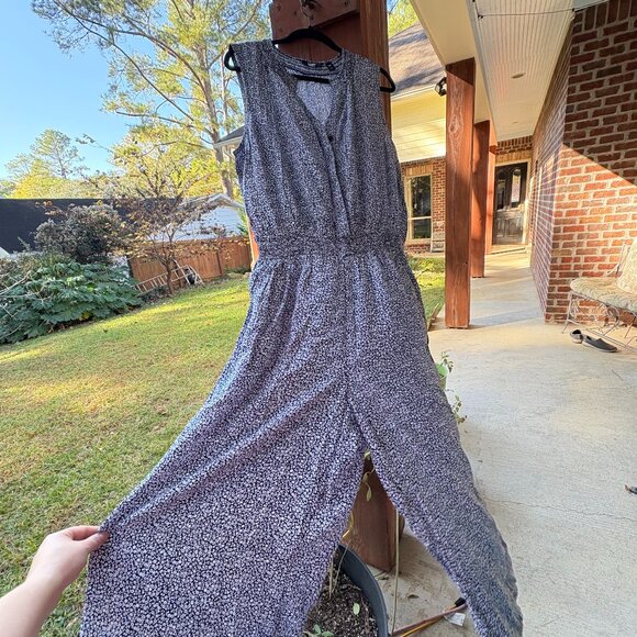 NWOT LANDS END Wide-leg ditsy floral jumpsuit - Picture 1 of 5